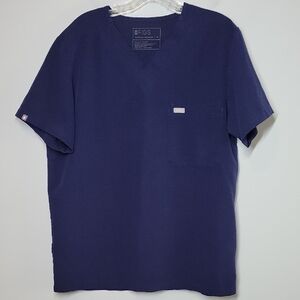 Figs Men's 3 pocket Navy Blue v-neck scrub Shirt